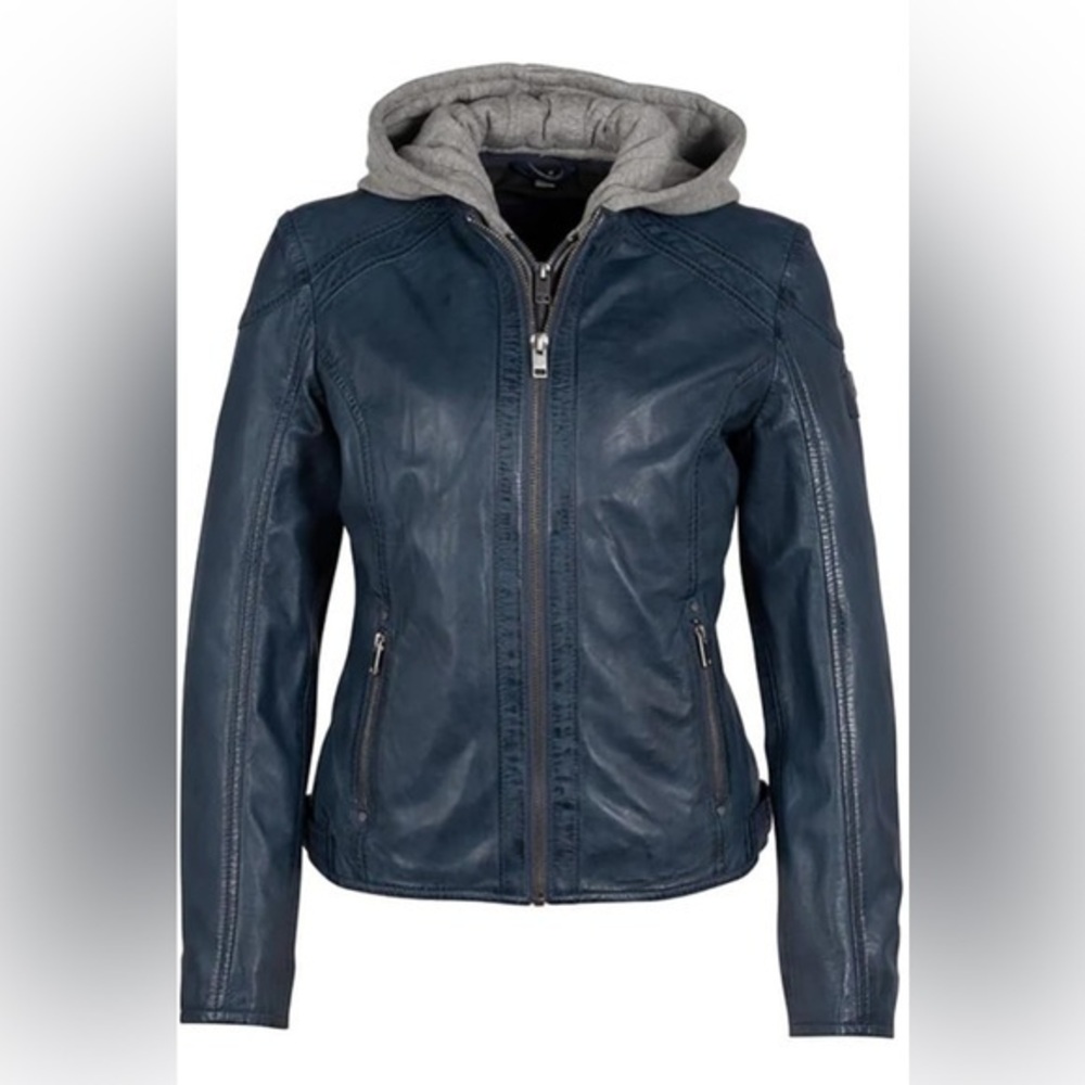 Mauritius Women's Allice Genuine Leather Jacket With Detach Hood size XS